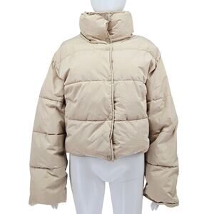 NA-KD Short Cropped Puffer Jacket Cream 38